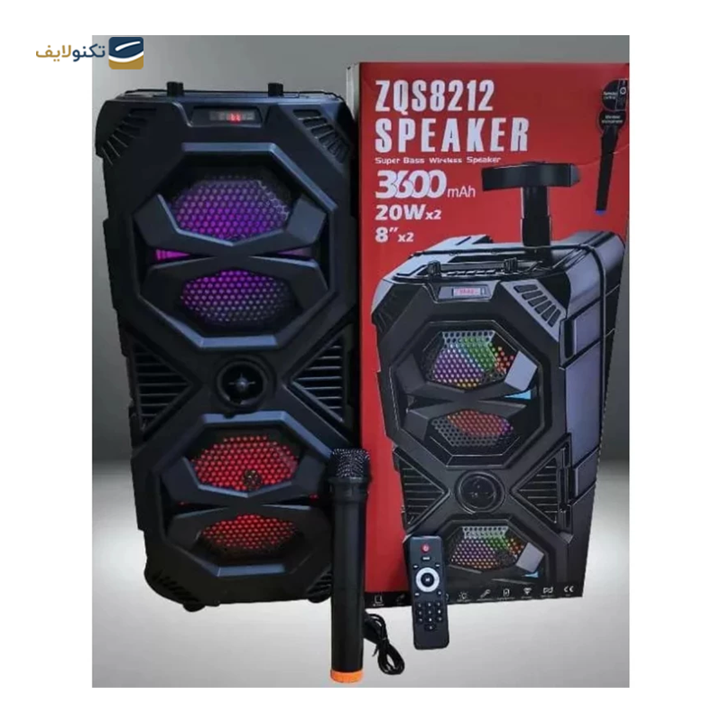 اسپیکر بلوتوثی چمدانی مدل ZQS8212  - ZQS8212 Bluetooth Speaker