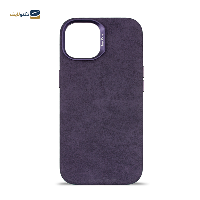 قاب گوشی اپل iPhone 15 مک کوی مدل Enormous چرمی مگ‌ سیف دار - MacCoy Leather MagSafe Enormous Cover For iPhone 15