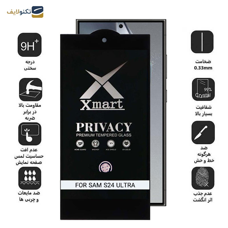 محافظ صفحه نمایش حریم شخصی اپیکوی مدل Xmart-Privacy Premium مناسب برای گوشی موبایل سامسونگ Galaxy S24 Ultra - Epicoy Xmart-Privacy Premium Screen Protector For Samsung Galaxy S24 Ultra