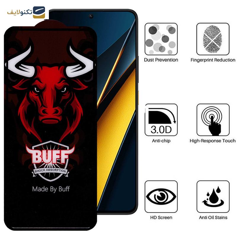 محافظ صفحه نمایش سرامیکی بوف مدل Ceramic Pro مناسب برای گوشی موبایل شیائومی Poco X6 Pro / X6 / M6 Pro 4G - Buff Ceramic Pro screen protector suitable for Xiaomi Poco X6 Pro / X6 / M6 Pro 4G