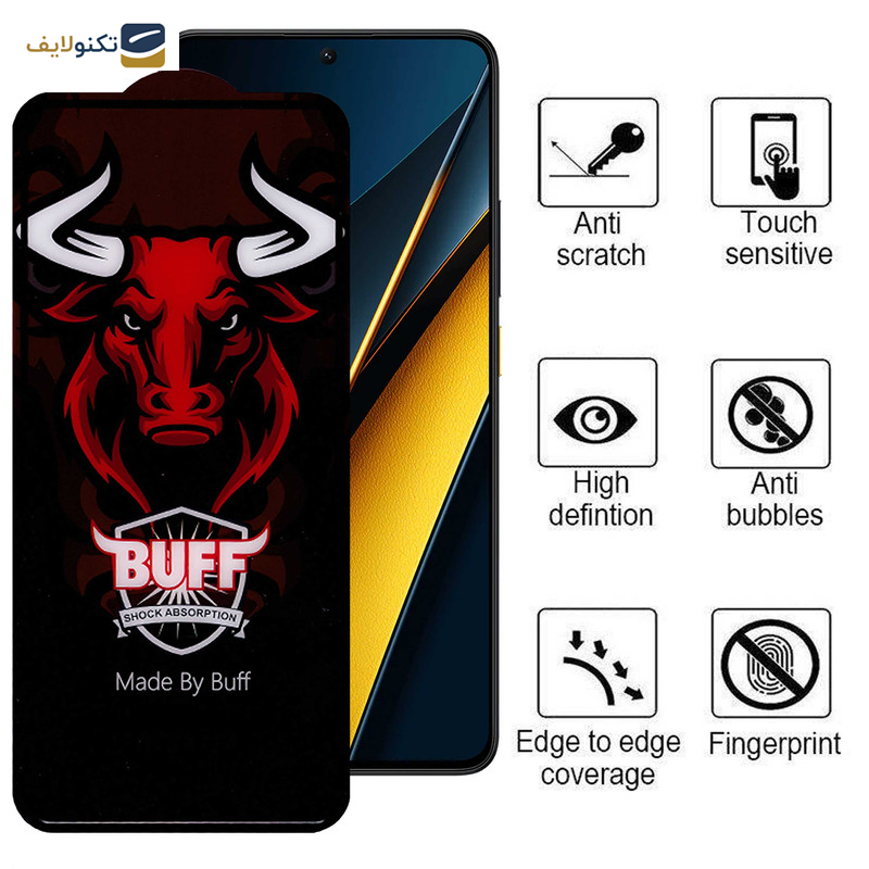 محافظ صفحه نمایش سرامیکی بوف مدل Ceramic Pro مناسب برای گوشی موبایل شیائومی Poco X6 Pro / X6 / M6 Pro 4G - Buff Ceramic Pro screen protector suitable for Xiaomi Poco X6 Pro / X6 / M6 Pro 4G