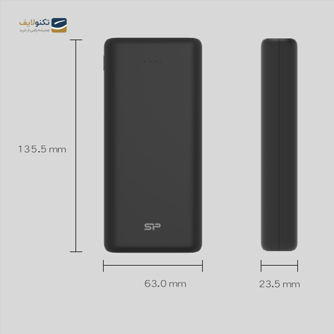 پاوربانک سیلیکون پاور مدل C20QC  ظرفیت 20000 میلی‌آمپرساعت - Silicon power C20QC