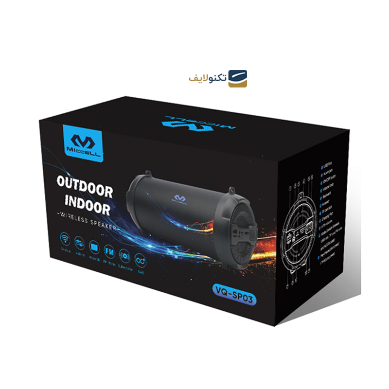 اسپیکر بلوتوثی قابل حمل میسل مدل VQ-SP03 - Miccell VQ-SP03 Portable Bluetooth speaker