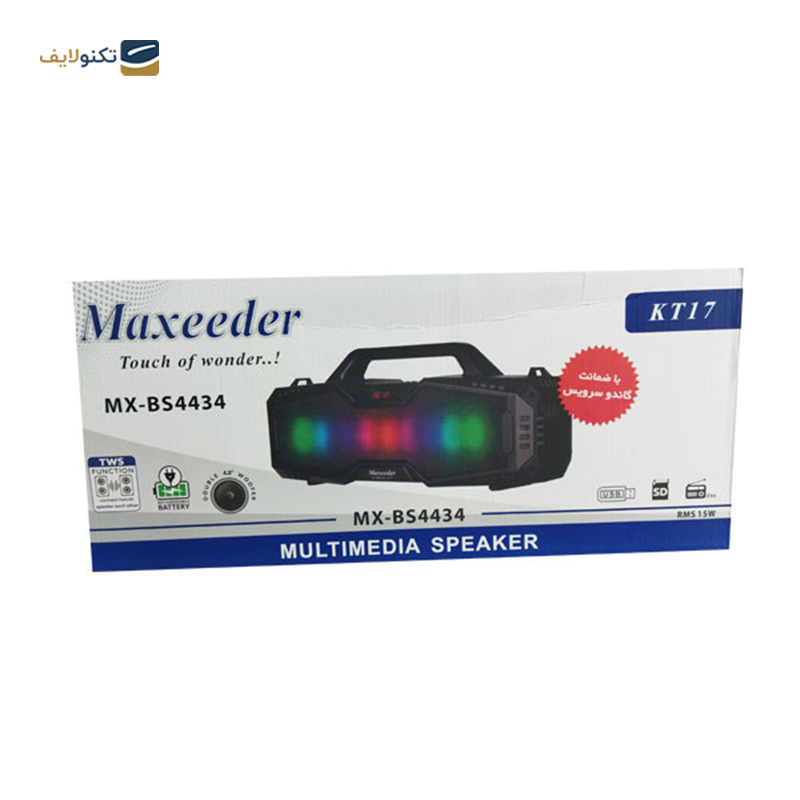 اسپیکر بلوتوثی قابل حمل مکسیدر مدل MX-BS4434 KT17 - Maxeeder MX-BS4434 KT17 Portable Bluetooth Speaker