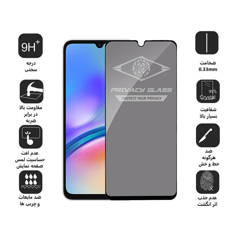 محافظ صفحه نمایش اپیکوی مدل Privacy مناسب برای گوشی موبایل سامسونگ Galaxy A70/A05/A05s - Epicoy Privacy Glass Screen Protector For Samsung Galaxy A70/A05/A05s