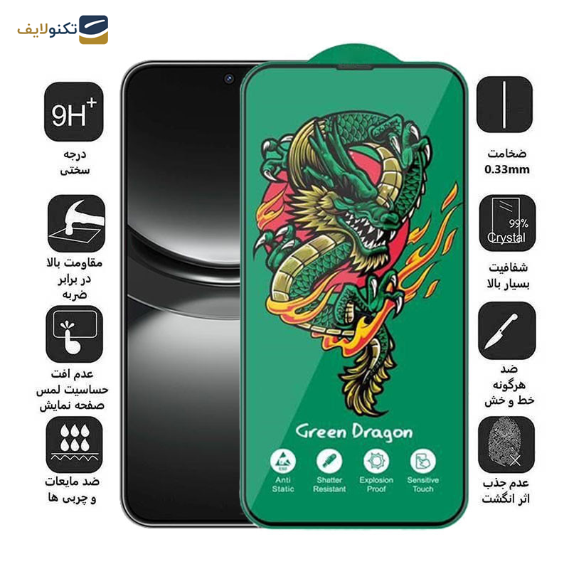 محافظ صفحه نمایش اپیکوی مدل Green Dragon ExplosionProof مناسب برای گوشی موبایل هوآوی Nova 12/ Nova 12 Lite/ Nova 11 SE/10 SE/ 9SE 5G/ 9SE/ - Epicoy Green Dragon ExplosionProof Screen Protector For Huawei Nova 12/ Nova 12 Lite/ Nova 11SE/10 SE/ 9SE 5G/ 9SE/ Honor 50 SE
