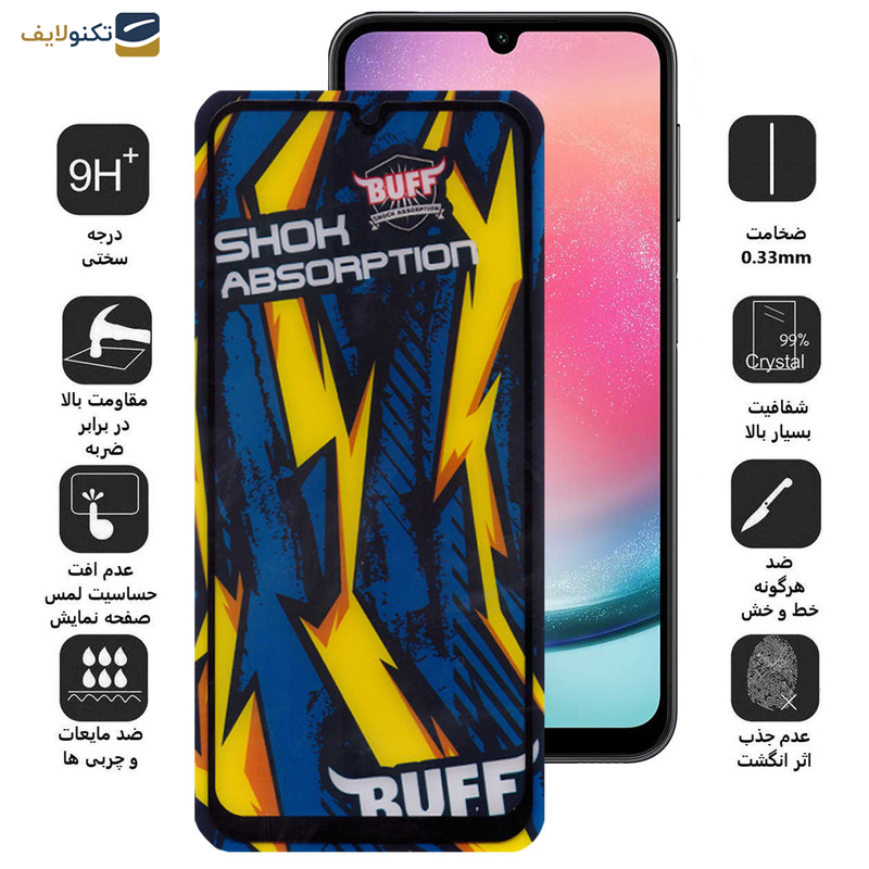 محافظ صفحه نمایش بوف مدل Shock-Shock-G مناسب برای گوشی موبایل سامسونگ Galaxy A24 4G - Buff Shock-Shock-G Glass Screen Protector For Samsung Galaxy A24 4G