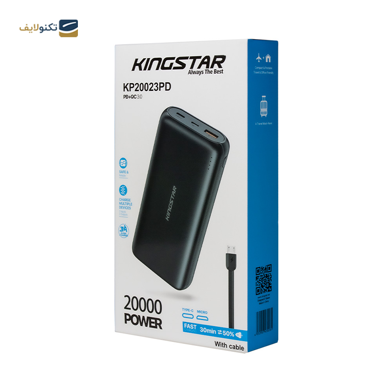 پاوربانک کینگ استار مدل KP20023PD ظرفیت 20000 میلی آمپر ساعت - King Star KP20023PD 20000 mah power bank