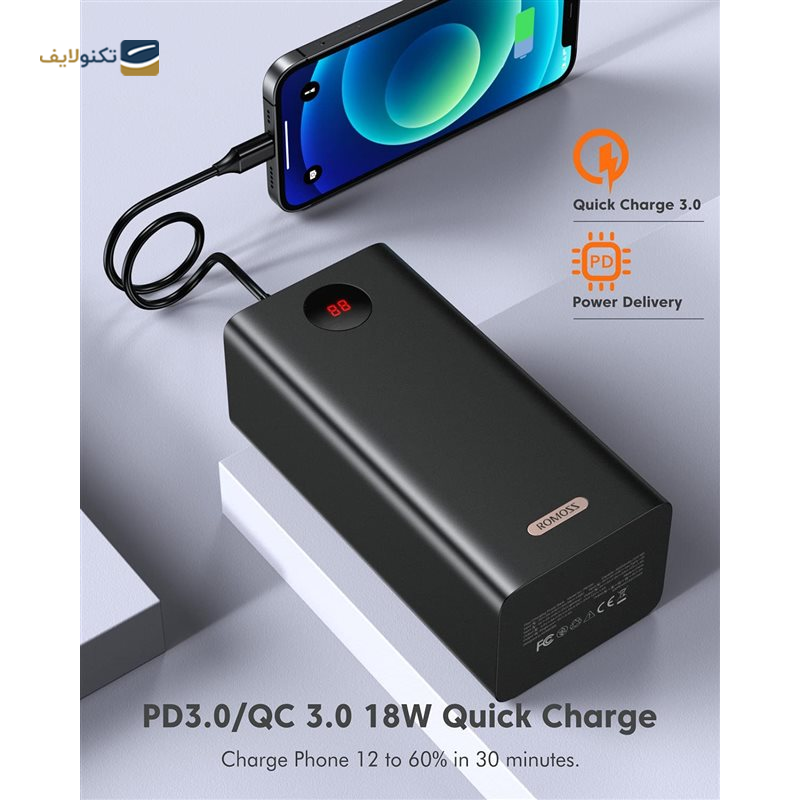 پاوربانک روموس مدل PEA60 ظرفیت 60000 میلی آمپر ساعت - Romoss PEA60 60000mAh Power bank