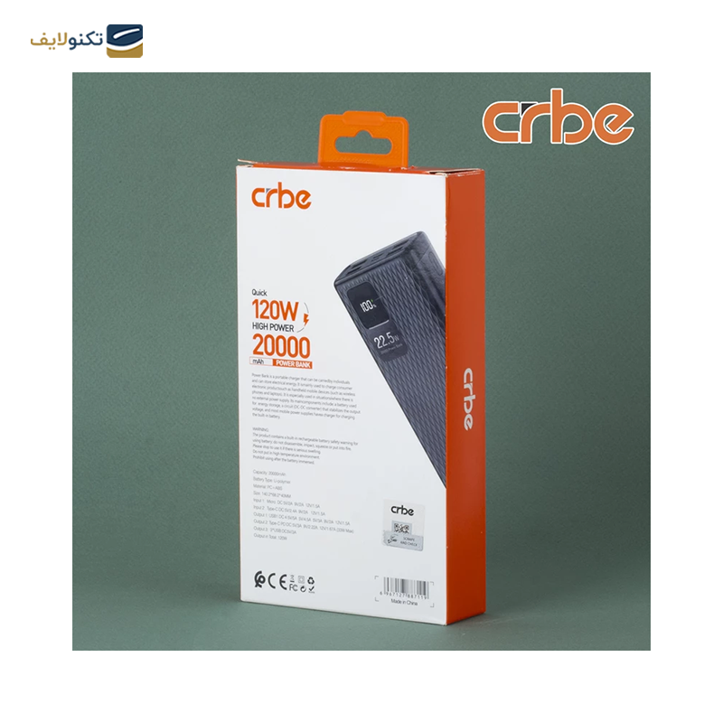 پاوربانک کربی مدل BE-P103 22.5W ظرفیت 20000 میلی آمپر ساعت - Crbe BE-P103 22.5W 20000mah power bank