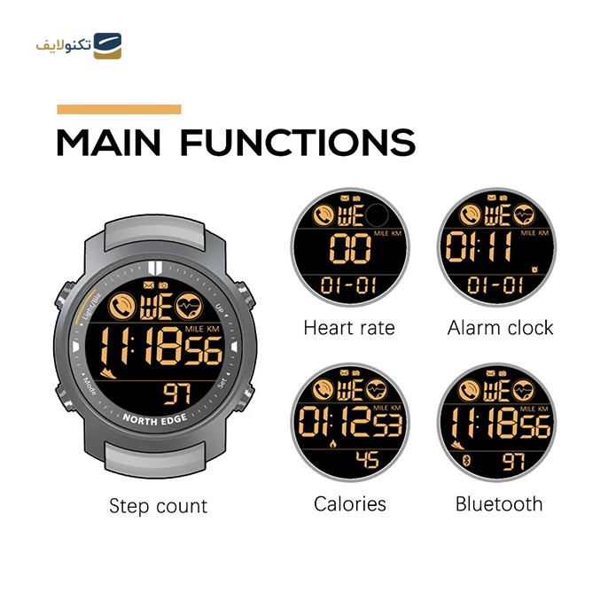 ساعت هوشمند نورث ادج مدل Laker  - North Edge Laker Smartwatch