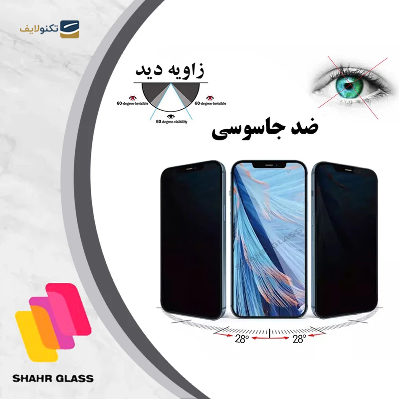 گلس حریم شخصی گوشی اپل iPhone 14 Pro Max شهر گلس مدل SECURITS  - Shahr Glass privacy SECURITS Apple iPhone 14 Pro Max Screen Protector