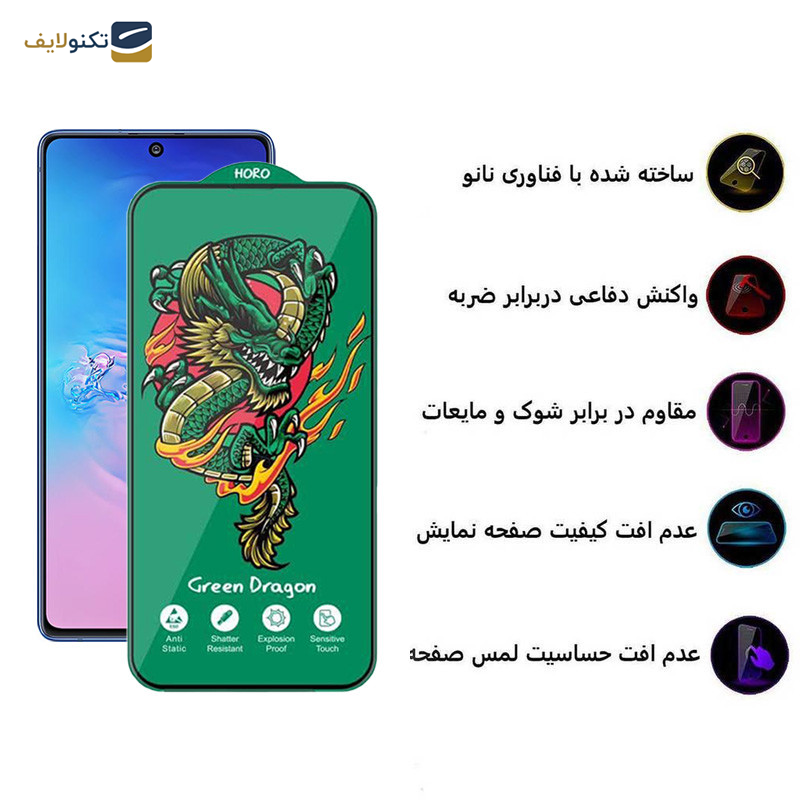 محافظ صفحه نمایش اِپیکوی مدل Green Dragon ExplosionProof مناسب برای گوشی موبایل سامسونگ Galaxy M62/F62/F54/Note10 Lite/S10 Lite - Epicoy Green Dragon ExplosionProof Glass Screen Protector For Samsung Galaxy M62/F62/F54/Note10 Lite/S10 Lite