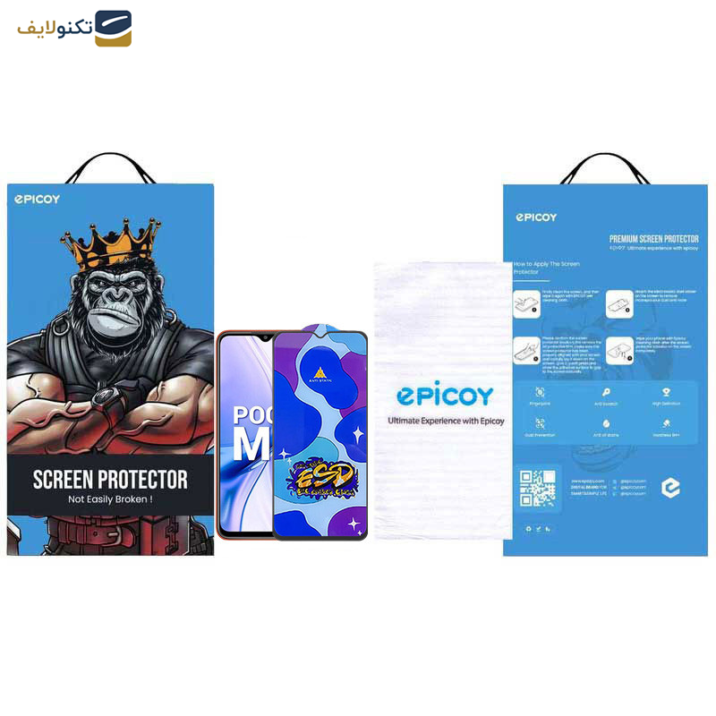 محافظ صفحه نمایش اپیکوی مدل Star ESD مناسب برای گوشی موبایل شیائومی Poco M3-Poco M2 Reloaded-Poco M2 4G - Star ESD Glass Screen Protector For Xiaomi Poco M3-Poco M2 Reloaded-Poco M2 4G