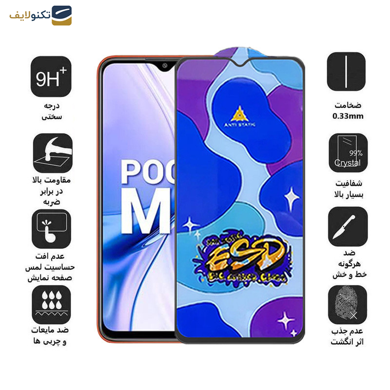 محافظ صفحه نمایش اپیکوی مدل Star ESD مناسب برای گوشی موبایل شیائومی Poco M3-Poco M2 Reloaded-Poco M2 4G - Star ESD Glass Screen Protector For Xiaomi Poco M3-Poco M2 Reloaded-Poco M2 4G