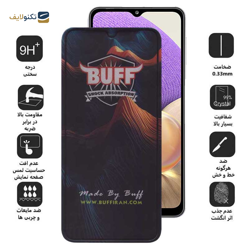 محافظ صفحه نمایش بوف مدل Mountain-G مناسب برای گوشی موبایل سامسونگ Galaxy A32 5G / A22 5G / A12 Nacho / A12 4G / A20s 4G - Buff Mountain-G Glass Screen Protector For Samsung Galaxy A32 5G / A22 5G / A12 Nacho / A12 4G / A20s 4G
