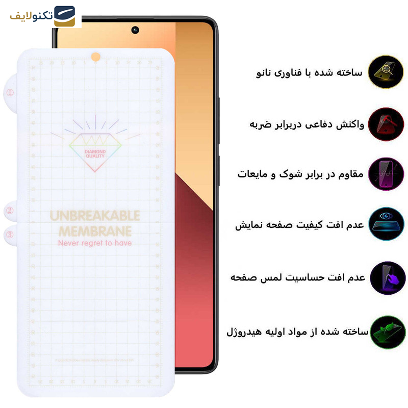 محافظ صفحه نمایش بوف مدل Hydrogel مناسب برای گوشی موبایل شیائومی Redmi Note 13 Pro 4G-5G - Note 13 4G-5G - Note 13R Pro - Buff Hydrogel film screen protector suitable for Xiaomi Redmi Note 13 Pro 4G-5G - Note 13 4G-5G - Note 13R Pr