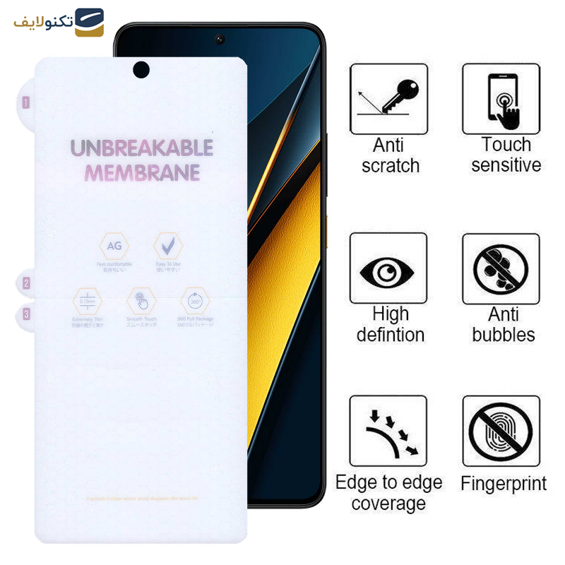 محافظ صفحه نمایش مات بوف مدل Hydrogel-Matte-G مناسب برای گوشی موبایل پوکو Poco X6 Pro - X6 - M6 Pro 4G - Buff Hydrogel-Matte-G film screen protector suitable for Poco X6 Pro - X6 - M6 Pro 4G