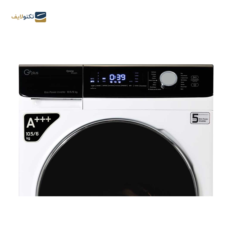 ماشین لباسشویی جی پلاس 10.5 کیلویی مدل GWM-P105W - GPlus GWM-P105W Washing Machine