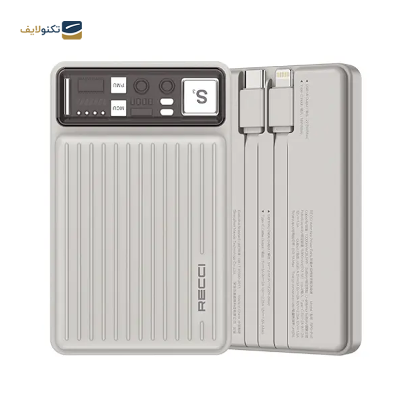 پاوربانک رسی مدل RPB-P40 ظرفیت 10000 میلی‌ آمپر ساعت - Recci RPB-P40 10000Mah Power Bank