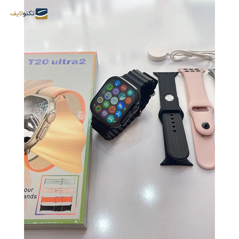 ساعت هوشمند مدل T20 ULTRA2 همراه با 4 بند - T20 ULTRA2 Smartwatch pack of 4 bands