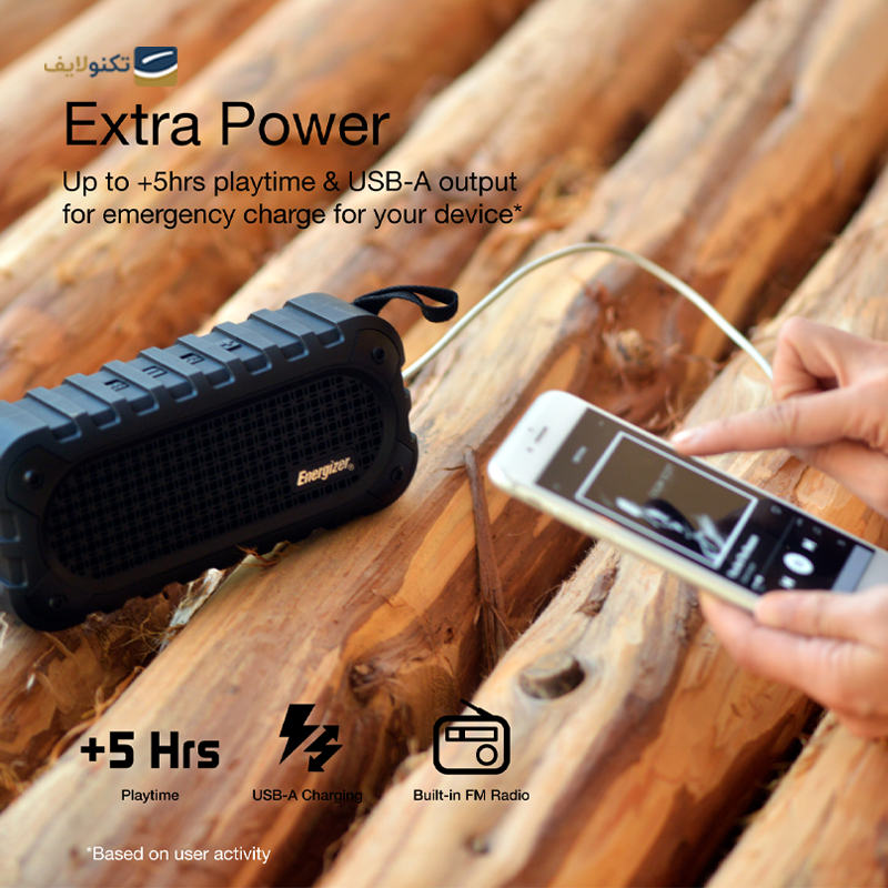 اسپیکر بلوتوثی قابل حمل انرجایزر مدل BTS106 - Energizer BTS106 Portable Bluetooth Speaker