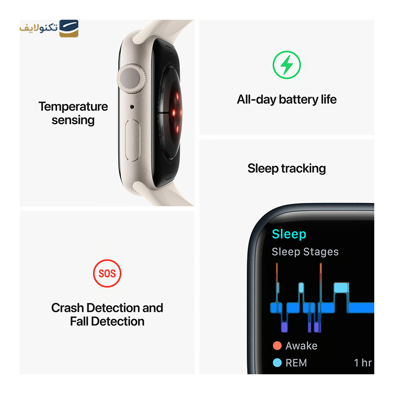  ساعت هوشمند اپل سری 8 مدل 41 میلی متر Aluminum Case - APPLE WATCH SERIES 8 41MM Aluminum Case