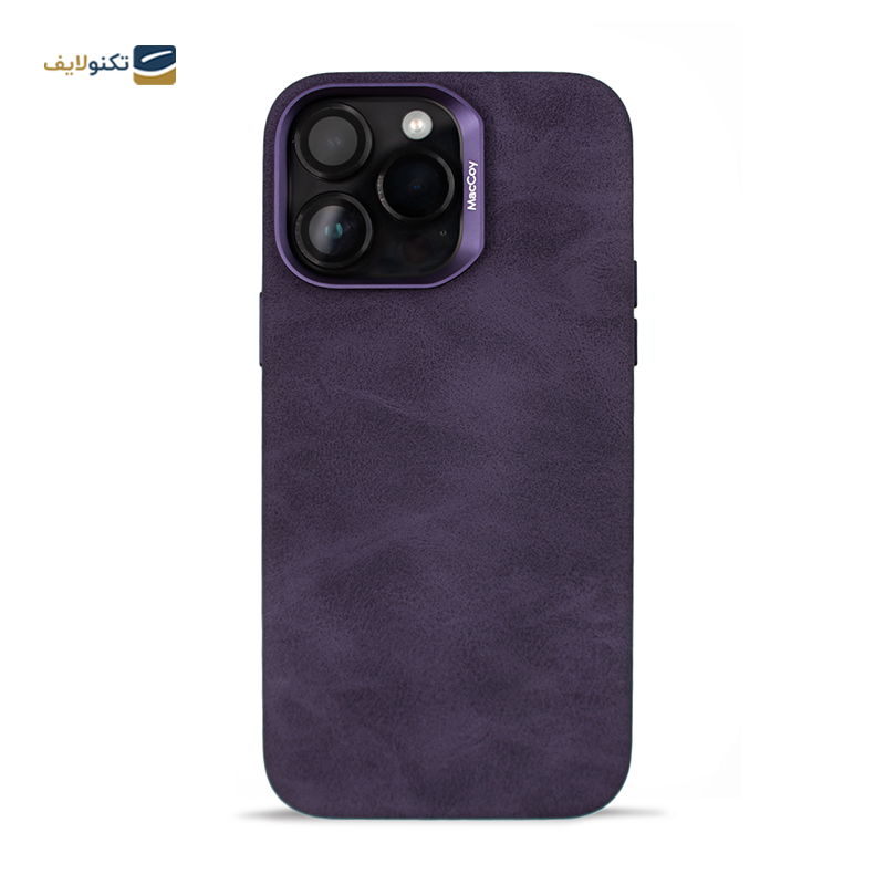 قاب گوشی اپل iPhone 14 Pro Max مک کوی مدل Enormous چرمی مگ‌ سیف دار - MacCoy Leather MagSafe Enormous Cover For iPhone 14 Pro Max