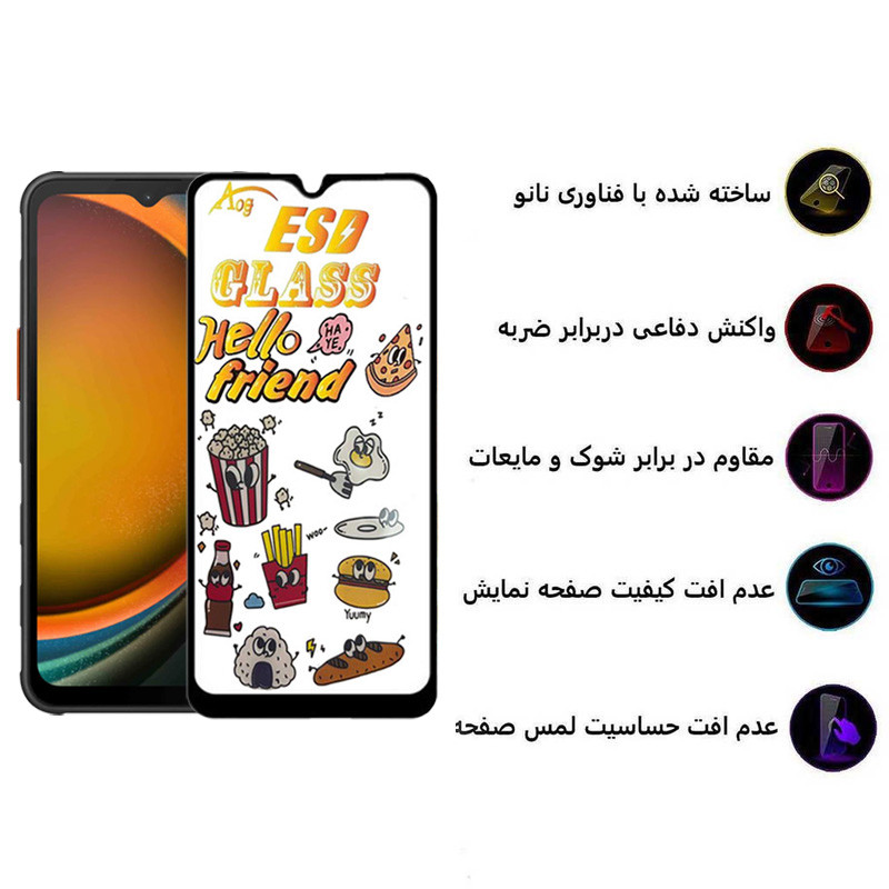 محافظ صفحه نمایش اپیکوی مدل ESD 2024 مناسب برای گوشی موبایل سامسونگ Galaxy A14 4G/5G /Xcover7 - Epicoy ESD 2024 Glass Screen Protector For Samsung Galaxy A14 4G/5G /Xcover7