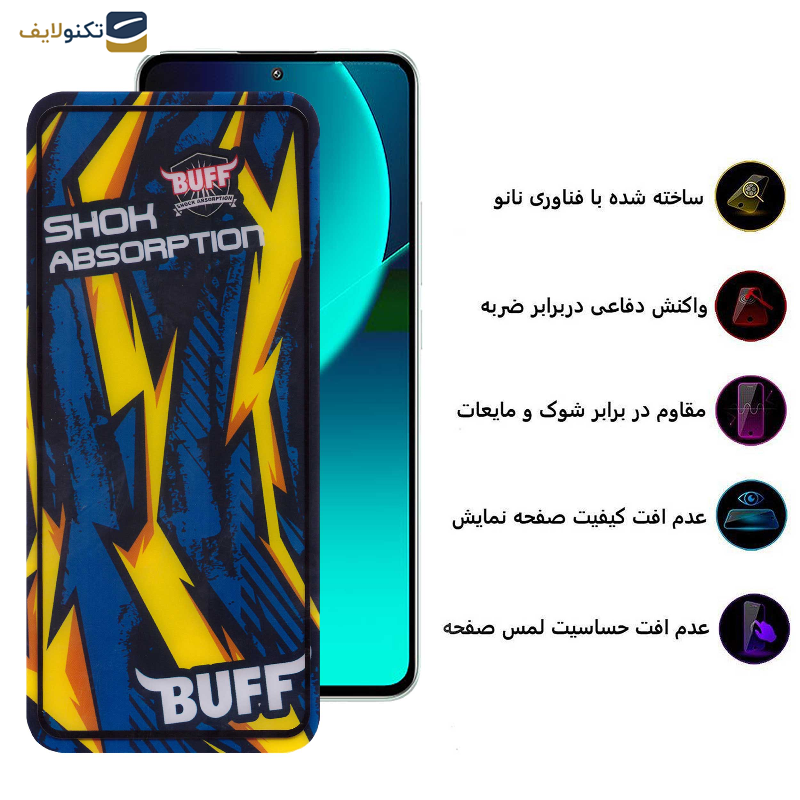 محافظ صفحه نمایش بوف مدل Shock-Shock-G مناسب برای گوشی موبایل شیائومی 13T Pro - 13T - Redmi K60 Ultra - Buff Shock-Shock-G Glass Screen Protector For Xiaomi 13T Pro - 13T - Redmi K60 Ultra