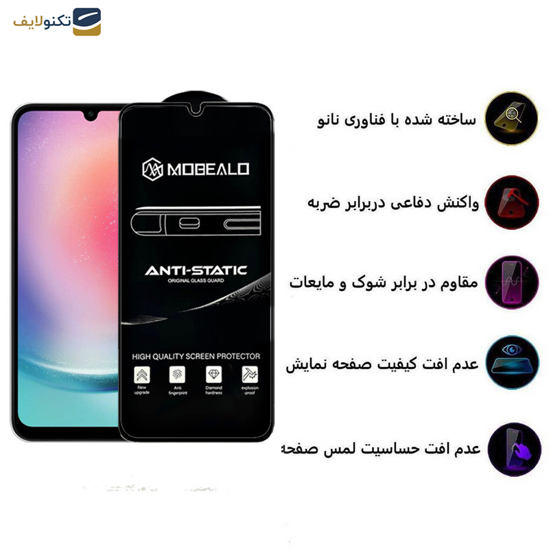 محافظ صفحه نمایش اپیکوی مدل Mobealo-AntiStatic مناسب برای گوشی موبایل سامسونگ Galaxy A25 5G - A24 4G - A15 4G-5G - Epicoy Mobealo-AntiStatic Glass screen protector for Samsung Galaxy A25 5G - A24 4G - A15 4G-5G