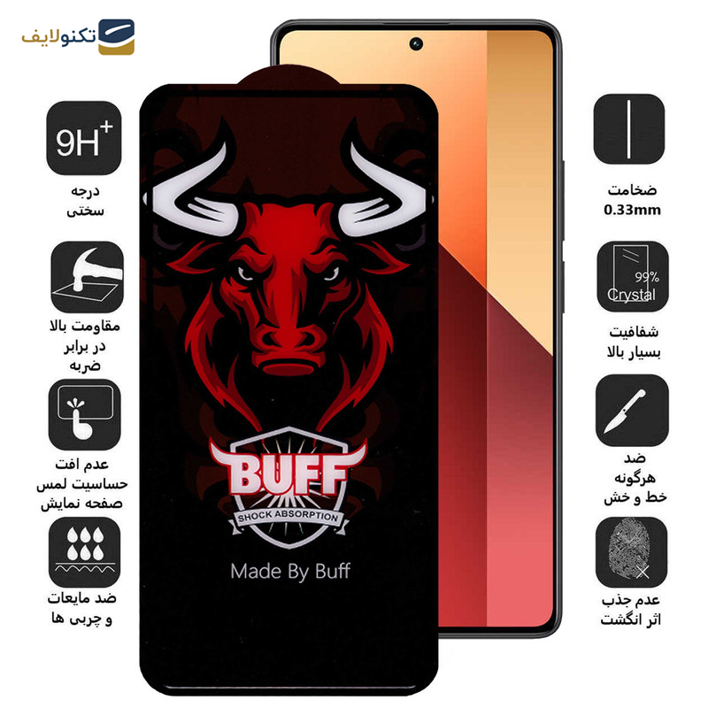 محافظ صفحه نمایش سرامیکی بوف مدل Ceramic Pro-G مناسب برای گوشی موبایل شیائومی Redmi Note 13 Pro 4G/5G / Note 13 4G/5G / Note 13R Pro - Buff Ceramic Pro-G screen protector suitable for Xiaomi Redmi Note 13 Pro 4G/5G / Note 13 4G/5G / Note 13R Pro