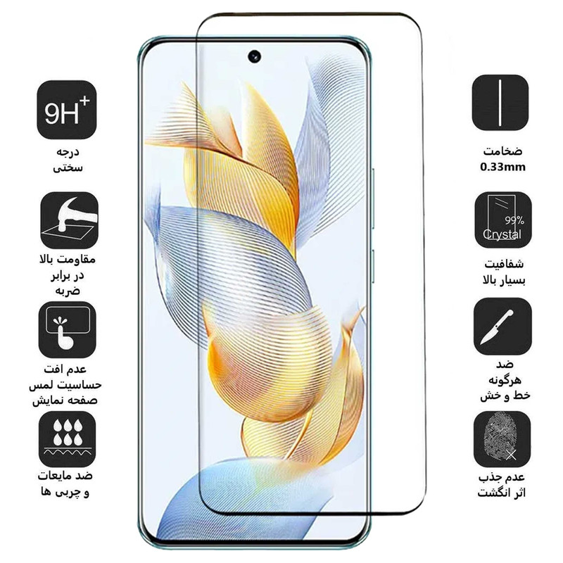 محافظ صفحه نمایش بوف مدل FullGlue-Max-G مناسب برای گوشی موبایل آنر Honor 90 / 90 Pro - Buff FullGlue-Max-G Glass Screen Protector For Honor 90 Pro-Honor 90
