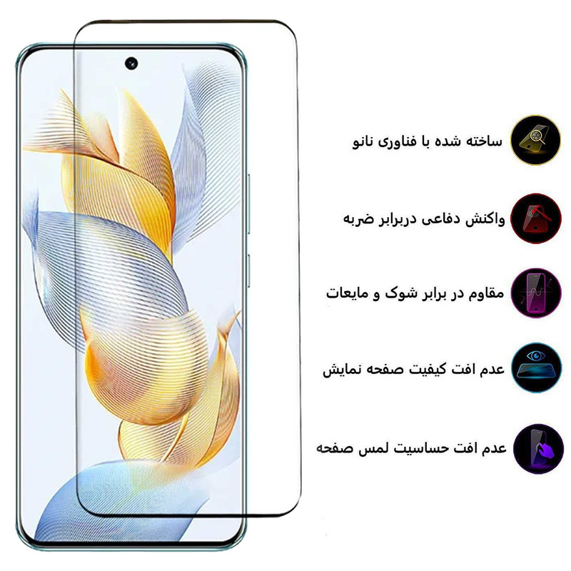 محافظ صفحه نمایش بوف مدل FullGlue-Max-G مناسب برای گوشی موبایل آنر Honor 90 / 90 Pro - Buff FullGlue-Max-G Glass Screen Protector For Honor 90 Pro-Honor 90