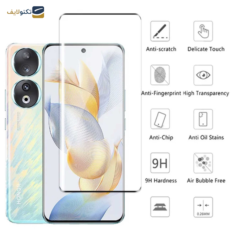 محافظ صفحه نمایش بوف مدل FullGlue-Max-G مناسب برای گوشی موبایل آنر Honor 90 / 90 Pro - Buff FullGlue-Max-G Glass Screen Protector For Honor 90 Pro-Honor 90
