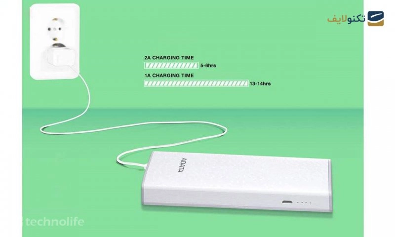 پاوربانک ای دیتا مدل P10000 ظرفیت 10000 میلی آمپر ساعت - Adata P10000 10000mAh Power Bank