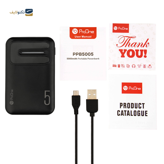 پاوربانک پرووان مدل PPB5005 ظرفیت 5000 میلی‌آمپر	ساعت - ProOne Power Bank PPB5005 - 5000 mAh