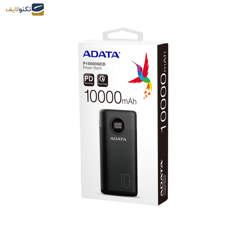 پاوربانک ای دیتا مدل P10000QCD ظرفیت 10000 میلی آمپر ساعت - Adata P10000QCD 10000mAh Power Bank