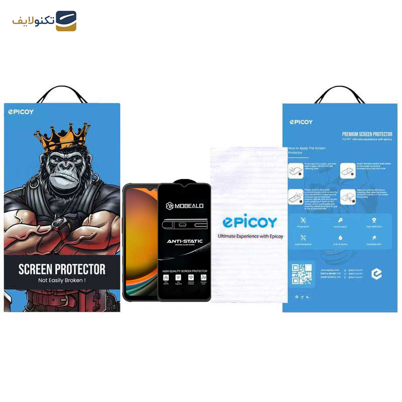محافظ صفحه نمایش اپیکوی مدل Mobealo-AntiStatic مناسب برای گوشی موبایل سامسونگ Galaxy A14 4G/5G /Xcover7 - Epicoy Mobealo-AntiStatic Glass Screen Protector For Samsung Galaxy A14 4G/5G /Xcover7