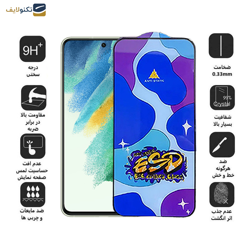 محافظ صفحه نمایش اپیکوی مدل Star ESD مناسب برای گوشی موبایل سامسونگ Galaxy S21 FE 5G - Epicoy Star ESD Glass Screen Protector For Samsung Galaxy S21 FE 5G