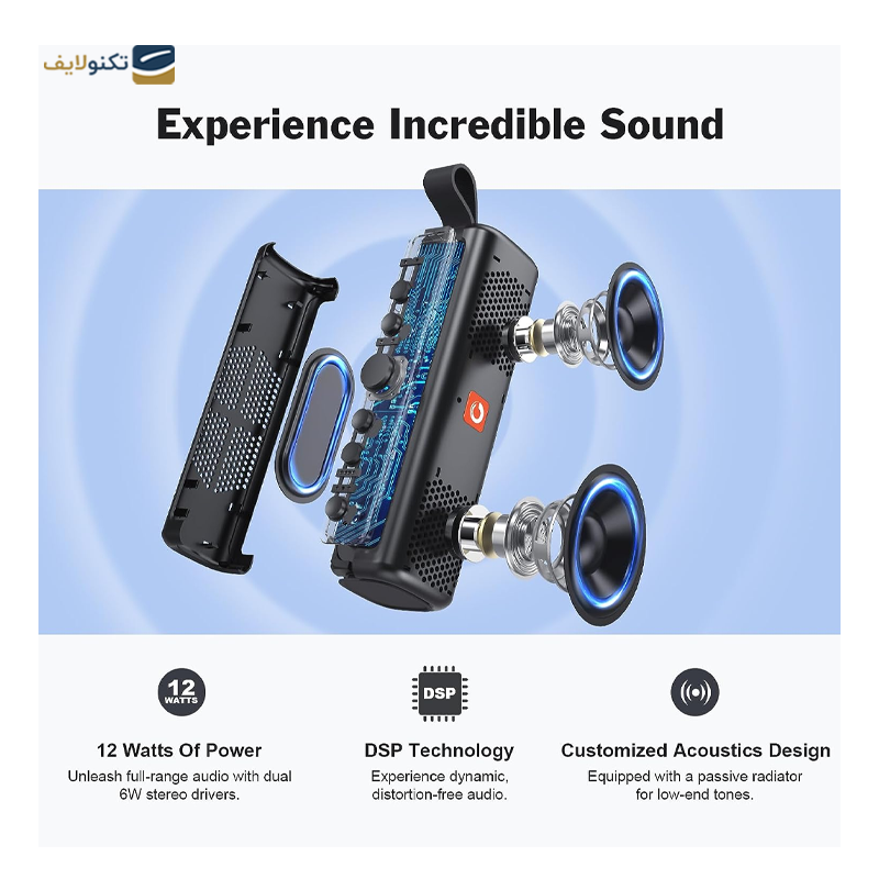 اسپیکر بلوتوثی قابل حمل داس مدل E-GO II - Doss E-GO II Bluetooth Portable Speaker