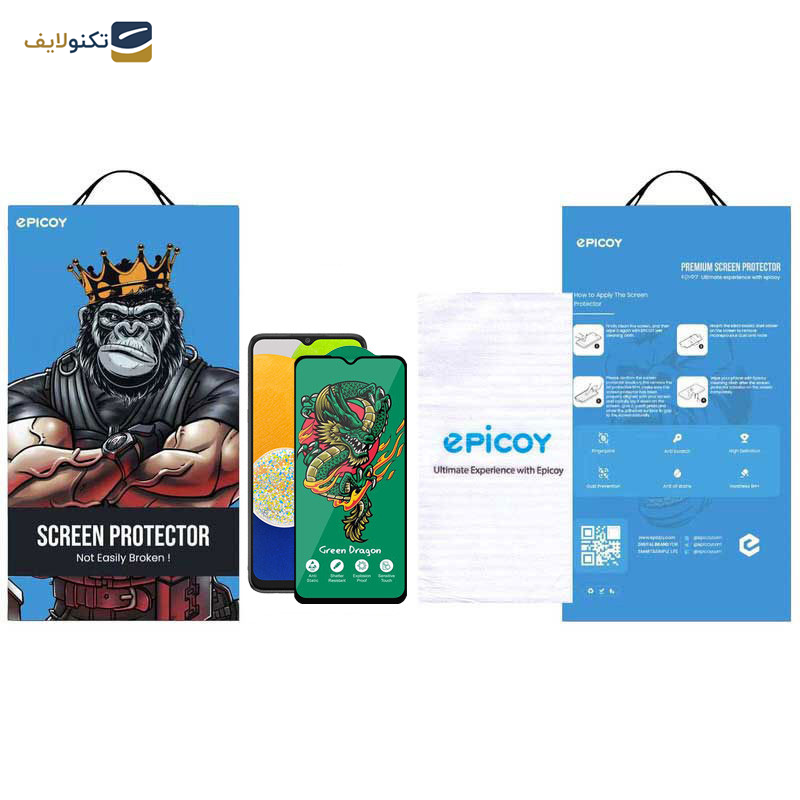محافظ صفحه نمایش اپیکوی مدل Green Dragon ExplosionProof مناسب برای گوشی موبایل سامسونگ Galaxy A03 4G/A03s 4G/A03 Core  4G/A02 4G/A02s 4G - Epicoy Green Dragon ExplosionProof Glass Screen Protector For Samsung Galaxy A03 4G/A03s 4G/A03 Core  4G/A02 4G/A02s 4G