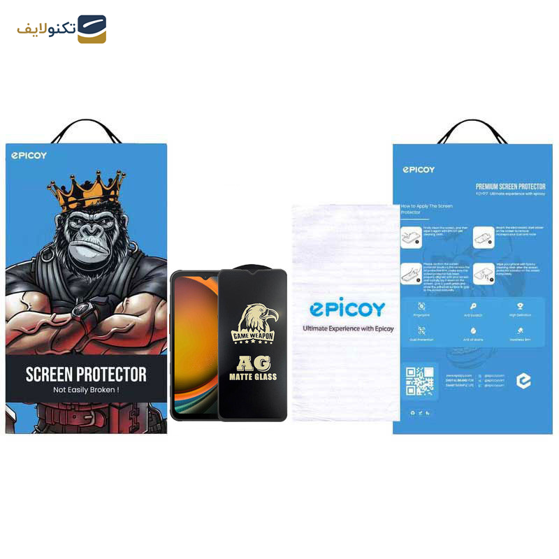 محافظ صفحه نمایش مات اپیکوی مدل  Weapon مناسب برای گوشی موبایل سامسونگ Galaxy A14 4G/5G /Xcover7 - Epicoy Weapon Glass Screen Protector For Samsung Galaxy A14 4G/5G /Xcover7