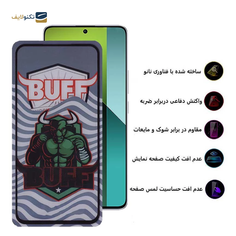 گلس گوشی شیائومی Redmi Note 13R Pro بوف مدل Super Power 5D - Buff 5D Super Power Glass Screen Protector For Xiaomi Redmi Note 13R Pro