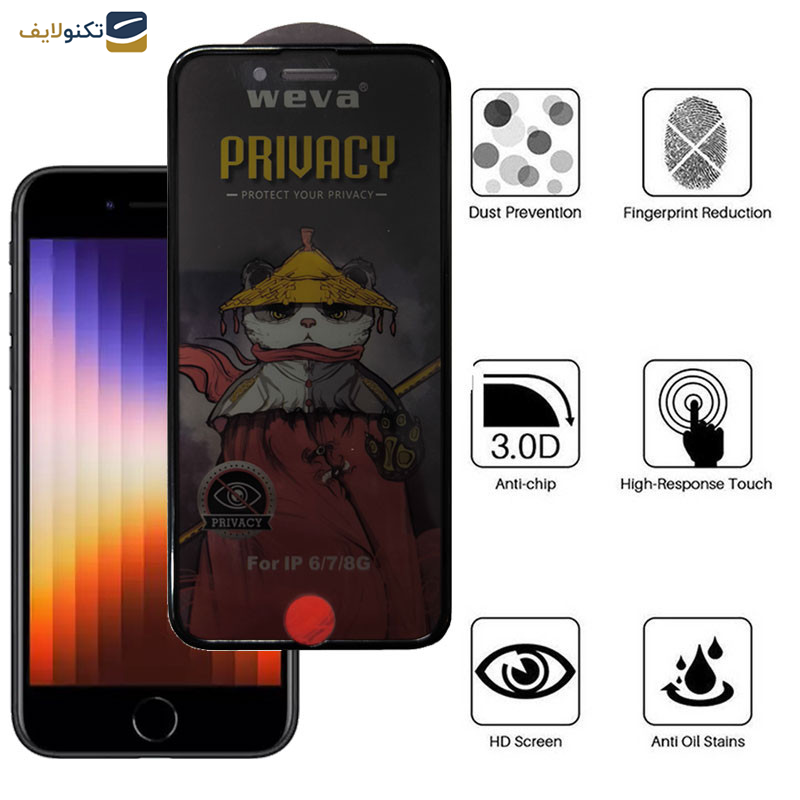 محافظ صفحه نمایش اپیکوی مدل AirBag Privacy مناسب برای گوشی موبایل اپل iPhone 7- 8- SE 2020- SE 2022 - Epicoy AirBag Privacy Screen Protector For iPhone 7- 8- SE 2020- SE 2022