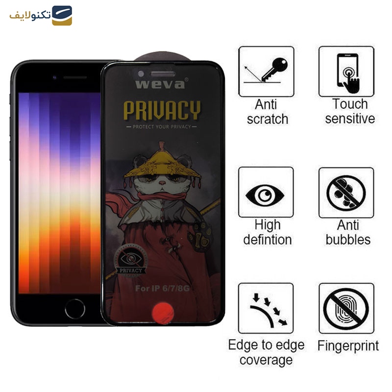 محافظ صفحه نمایش اپیکوی مدل AirBag Privacy مناسب برای گوشی موبایل اپل iPhone 7- 8- SE 2020- SE 2022 - Epicoy AirBag Privacy Screen Protector For iPhone 7- 8- SE 2020- SE 2022