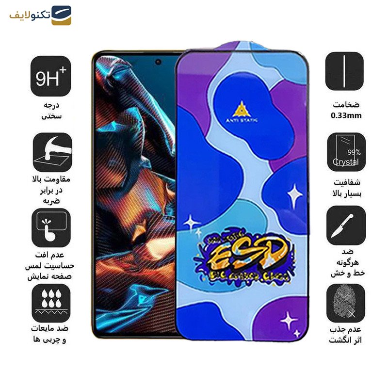 محافظ صفحه نمایش اپیکوی مدل Star ESD مناسب برای گوشی موبایل پوکو X5 Pro-X5-Poco X4 Pro 5G-X3 Pro X3 NFC-X3 - Star ESD Glass Screen Protector For Poco X5 Pro-X5-Poco X4 Pro 5G-X3 Pro X3 NFC-X3