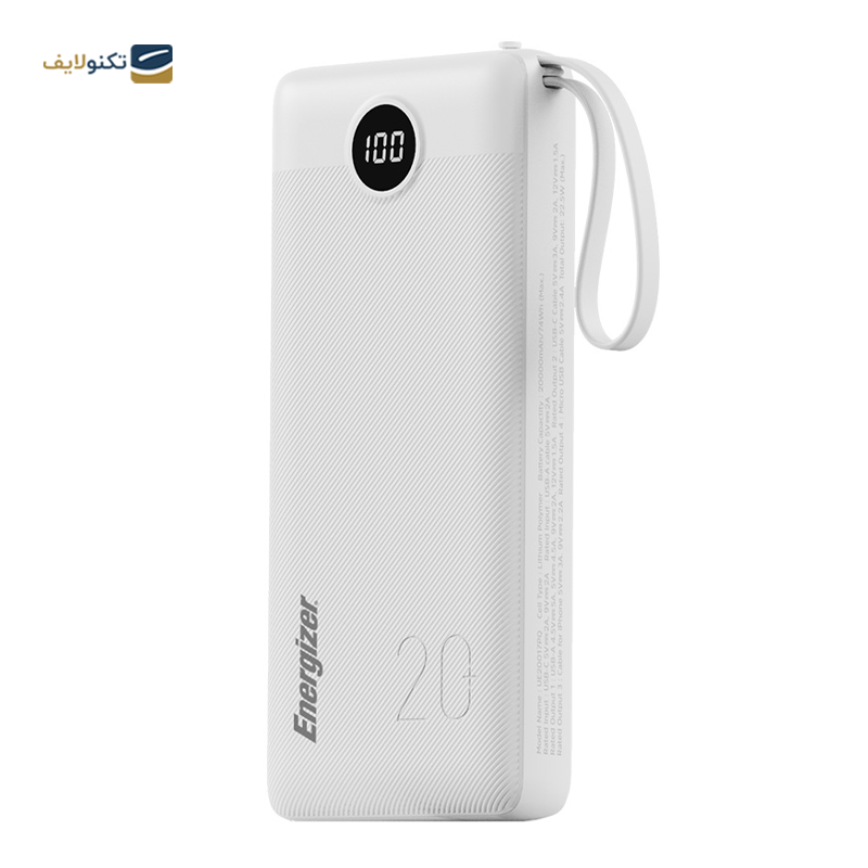 پاوربانک انرجایزر مدل UE20017PQ ظرفیت 20000 میلی آمپر ساعت - Energizer UE20017PQ 20000mah Power Bank