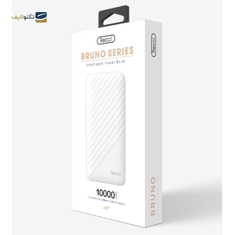 پاوربانک رسی مدل RB-10000 BRUNO ظرفیت 10000 میلی‌ آمپر ساعت - Recci RB-10000 BRUNO 10000mah Power Bank