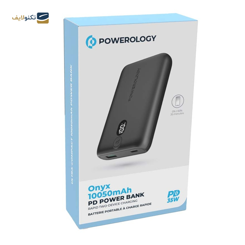 پاوربانک پاورولوجی مدل Onyx موبوادیشن ظرفیت 10050 میلی آمپر ساعت  - Powerology Onyx MoboEdition Power Bank 10050Mah